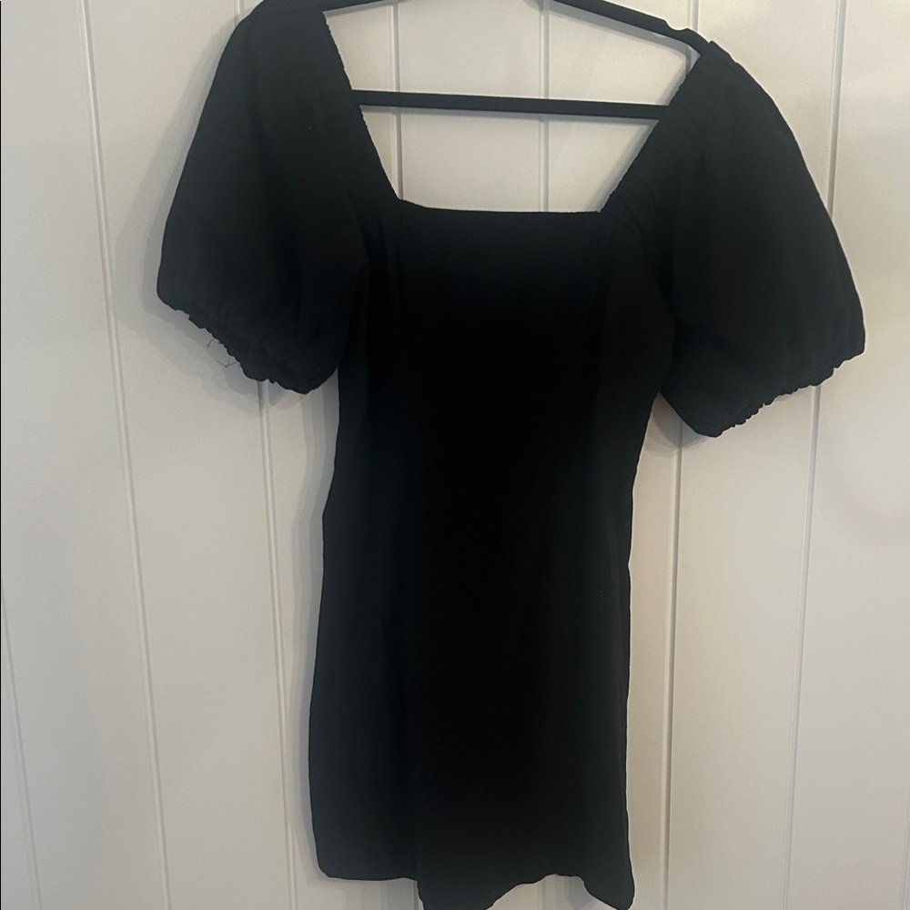 SNDYS Black Puff Sleeve mini